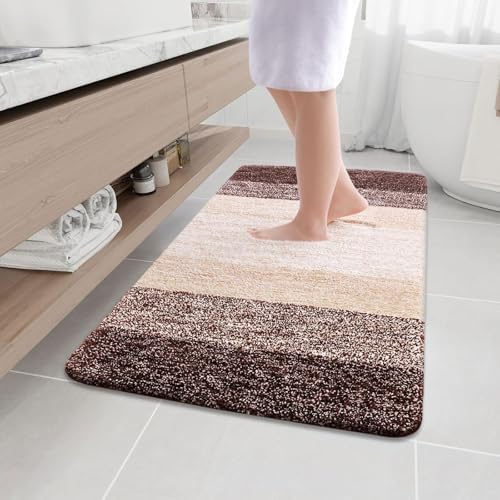 Arotive Microfiber Bathroom Rugs, Shaggy Soft Absorbent Bath Rug, 44x32