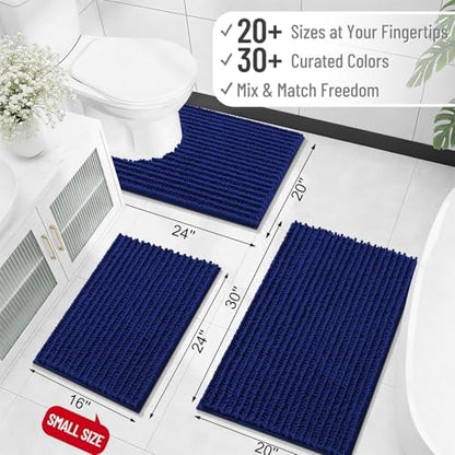 OLANLY U-Shaped Toilet Rug 24x20, Thick Soft Absorbent Chenille Contour Rug
