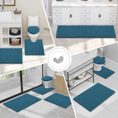 Smiry Bathroom Toilet Rugs U Shaped 24X20, Chenille Bath mats for Toilet