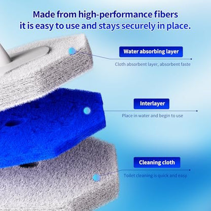 Toilet Bowl Cleaner Wand Refills Compatible with CLOROX, 20 Count Disposable Toilet Brush Refills, Replacement Heads for Toilet Cleaning System, Blue