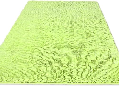 Yeaban Chenille Apple Green Bathroom Rug 36"x60",Non-Slip Rubber Backing