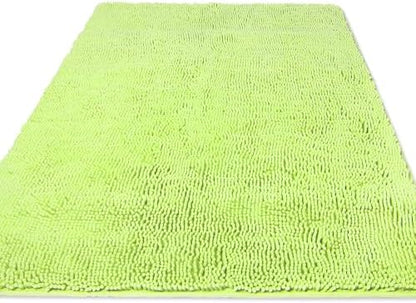 Yeaban Chenille Apple Green Bathroom Rug 36"x60",Non-Slip Rubber Backing