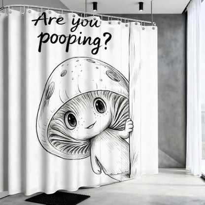 Extra Long Shower Curtain Funny Mushroom Clawfoot Tub, 108 x 72 in