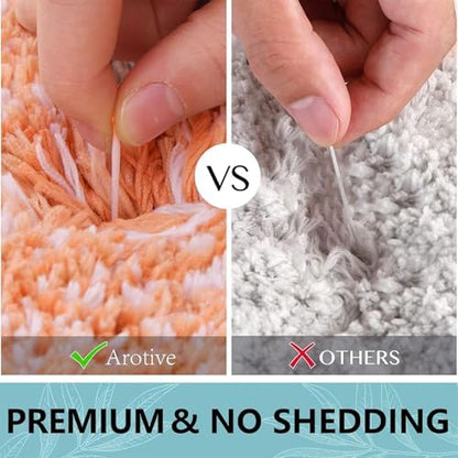 Arotive Microfiber Bathroom Rugs, Shaggy Soft Absorbent Bath Rug, 47x24