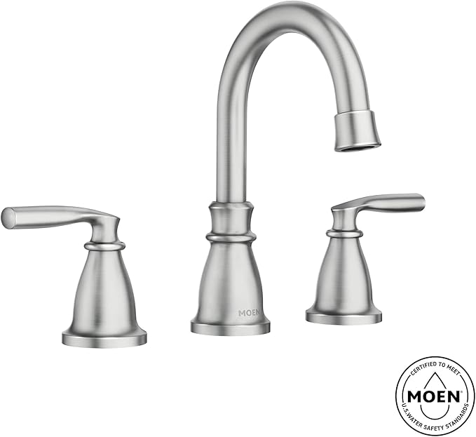 Moen Hilliard 1.2 GPM Widespread Bathroom Faucet with Pop-Up Drain Assembly and Duralock Technology