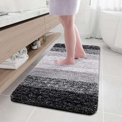 Arotive Microfiber Bathroom Rugs, Shaggy Soft Absorbent Bath Rug, 47x24