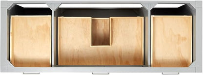 Alenza 60 Inch Bathroom Vanity Single Sink — Grey Bathroom Vanity with Sink, 1.5" Edge Italian Carrara Marble Countertop & Backsplash, 2 Soft-Close Doors, 5 Dovetail Drawers