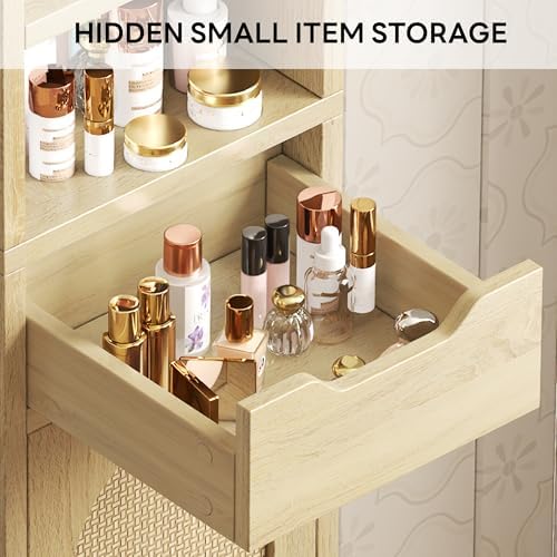 LIKIMIO 69" Tall Bathroom Cabinet with Drawer and Tissue Holder