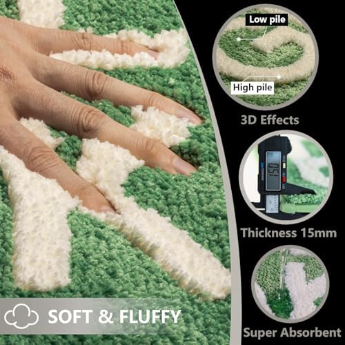 KOEXM Christmas Bathroom Rugs 20" x 32" Non-Slip Shaggy Get Naked Bath Mat