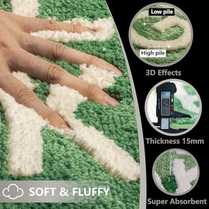 KOEXM Christmas Bathroom Rugs 20" x 32" Non-Slip Shaggy Get Naked Bath Mat