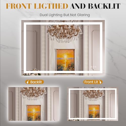 JISOSO LED Bathroom Mirror, Bathroom Vanity Mirror, 24"x32"