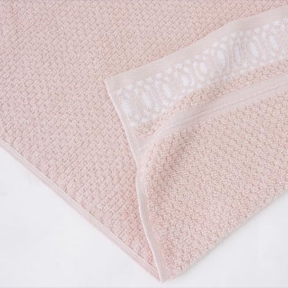Modern Threads Astra 6-Piece 100% Cotton Towel Set – Jacquard Geometric Pattern – Includes 2 Bath Towels, 2 Hand Towels, 2 Washcloths – Absorbent, Quick Dry, Soft & Durable – Blush Pink