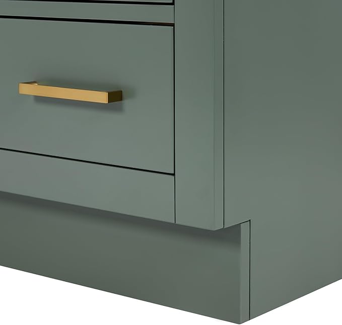 ARIEL Hepburn 66 Inch Double Rectangle Sink Bathroom Vanity with Carrara White Quartz Countertop 1.5 Inch in Vintage Green