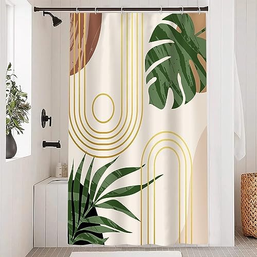 Boho Sage Green Shower Curtain for Bathroom 54x72 Inch