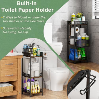 Bathroom Organizers and Storage Shelf with Toilet Paper Holder
