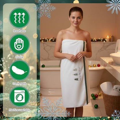 Peryiter 3 Pack Xmas Tree Decorative Bath Towel Set