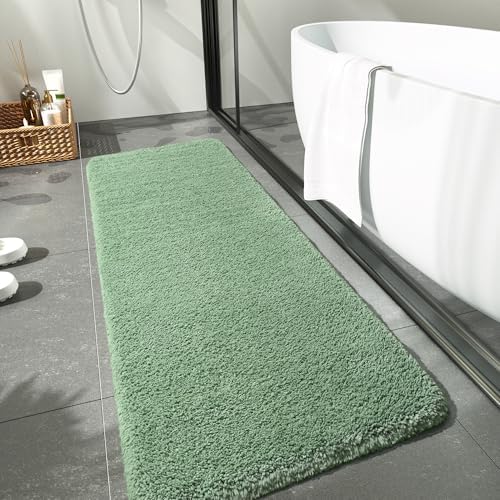 LOCHAS Bathroom Rug Runner 24x60 Inch, Bath Rugs Non Slip, Sage Green
