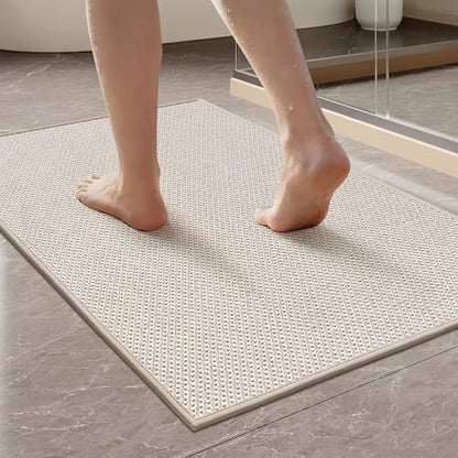 Mecko 20"x32" Bath Mat, Absorbent Quick Dry Bathroom Floor Mats Oatmeal