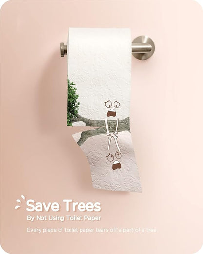 Ciays Bidet Attachment for Toilet Ultra-Slim Bidet Sprayer Non-Electric Dual Nozzle for Feminine/Posterior Wash Bidet Toilet Attachment with Pressure Controls，Bamboo/White (CIBA03)
