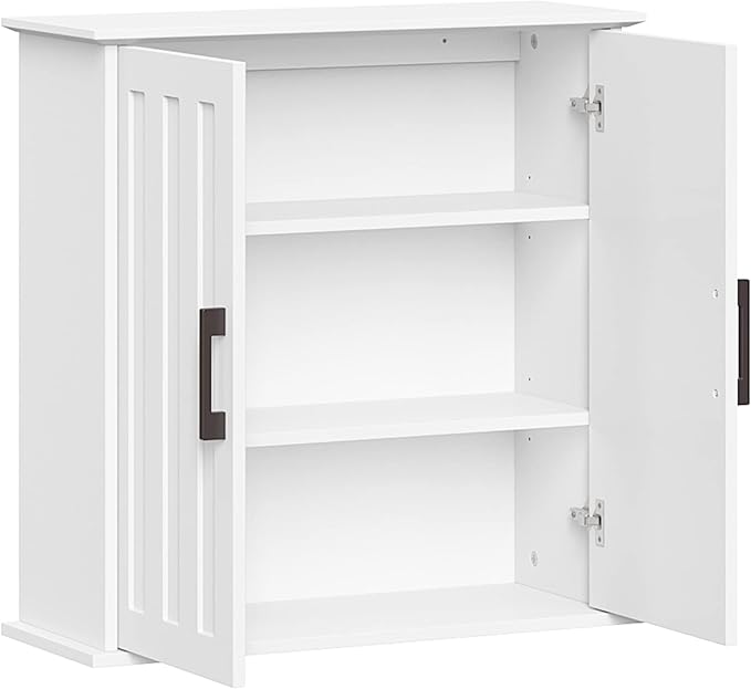 RiverRidge Monroe Two Door Wall Cabinet Over The Toilet Storage Cabinet with Soft-Close Doors - Medicine Cabinet with Adjustable Shelves