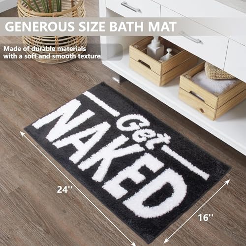 KOEXM Get Naked Bath Mat Cute Bathroom Rugs 16" x 24" Non Slip