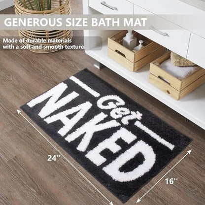 KOEXM Get Naked Bath Mat Cute Bathroom Rugs 16" x 24" Non Slip