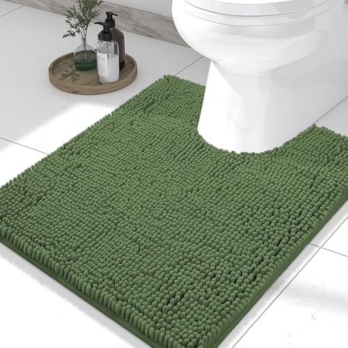 Smiry Toilet Rugs U-Shaped 24x20, Extra Soft Absorbent Contoured Bath Mat