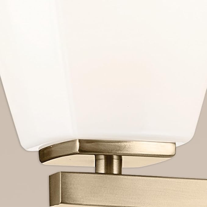 Kichler Marant 33.25" 4-Light Vanity Light with Opal Glass in Champagne Bronze, for Bathroom, Powder Room, Over a Mirror, (33.25" W x 9.5" H), 55217CPZ
