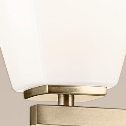 Kichler Marant 33.25" 4-Light Vanity Light with Opal Glass in Champagne Bronze, for Bathroom, Powder Room, Over a Mirror, (33.25" W x 9.5" H), 55217CPZ