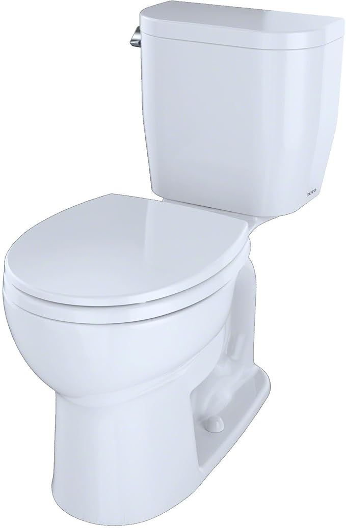 TOTO® EntradaTM Two-Piece Round 1.28 GPF Universal Height Toilet, Cotton White - CST243EF#01
