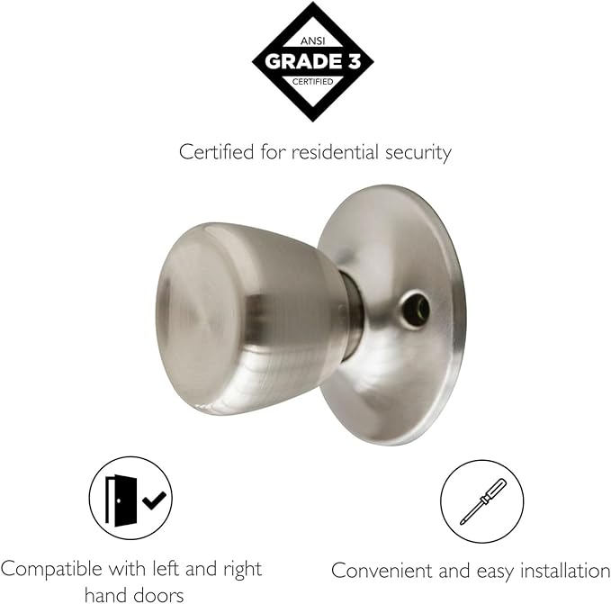 Design House 728386 Terrace Dummy Door Knob Satin Nickel