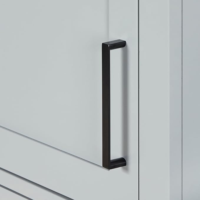 ARIEL Hepburn Bathroom Storage Cabinet - Solid Hevea Wood and Fully Assembled for Long-Lasting Durability and Sophisticated Finish, Freestanding Linen Bathroom Cabinet - 65”H x 20”W x 16”D, Grey