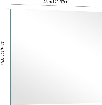 KOCUUY Large Frameless Mirror, 48x48 Inch Square Bathroom Vanity Mirror for Over Sink, Upgraded Shatterproof Unframed Design for Bedroom, Living Room, Entryway
