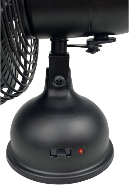 Good Housekeeping 5" All-Metal (92523) USB Desktop Laptop Nightstand Fan with Oscillation (Matte Black)