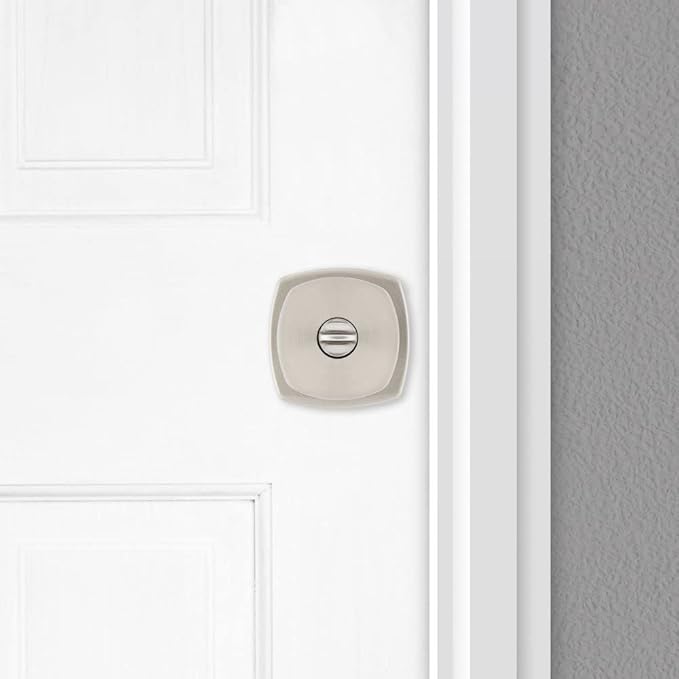 Kwikset Arroyo Knob Entry Door Knob with Lock and Key, Secure Keyed Handle Exterior, Front Entrance and Bedroom, Satin Nickel, Pick Resistant SmartKey Rekey Security and Microban