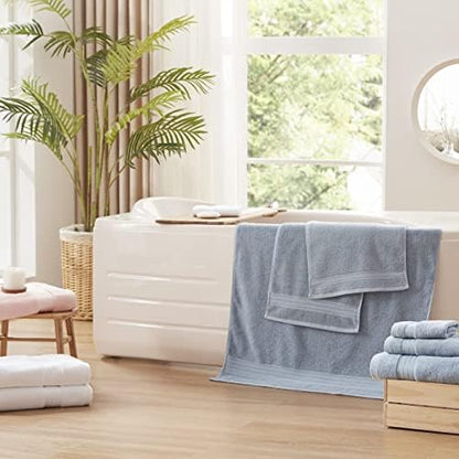 COZYART Luxury Bath Towel Set 6 Pcs, Light Blue 100% Turkish Cotton 650 GSM