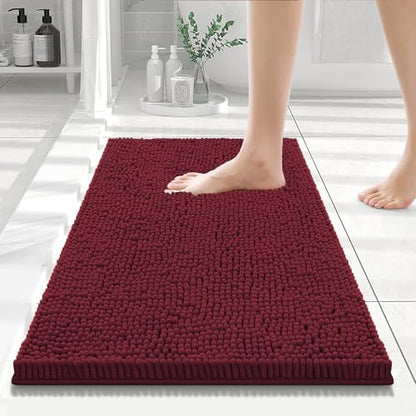 Smiry Bathroom Rugs 24X16, Luxury Chenille Extra Soft Absorbent Bath Mat