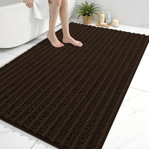 Arotive Bathroom Rugs Mat 59x35, Soft Absorbent Chenille Shaggy Bath Mat