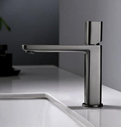 Basin Faucet Bathroom Sink Mixer Tap Brush Gold Chrome Black Red Fashion Water Copper-Black(Gun Gray)