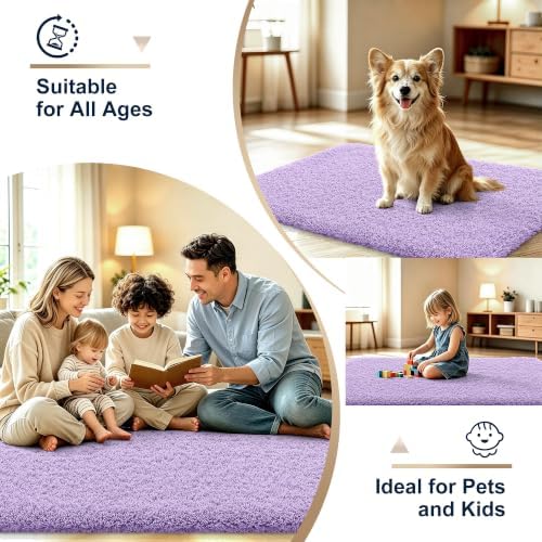 OLANLY Microfiber Small Bathroom Rugs 24x16, Ultra Soft Bath Mat, Lavender