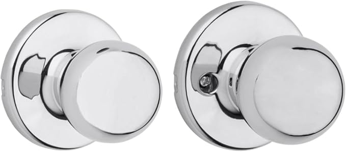 Kwikset Polo Interior Passage Door Knob, Handle For Closet and Hallway Doors, Non-Locking Doorknob in Satin Nickel, with Microban Protection