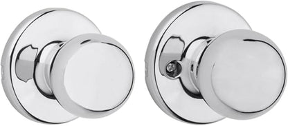 Kwikset Polo Interior Passage Door Knob, Handle For Closet and Hallway Doors, Non-Locking Doorknob in Satin Nickel, with Microban Protection