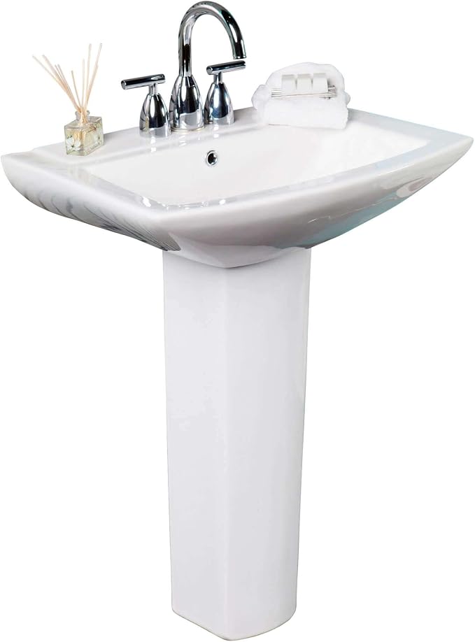 Classic Pedestal, Elegant Pedestal Sink, Vitreous China (4" CC Faucet Hole)