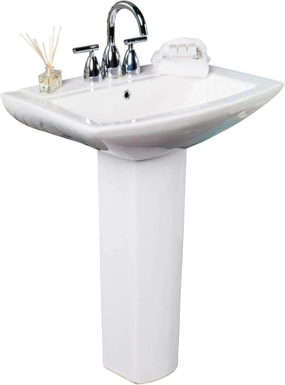 Classic Pedestal, Elegant Pedestal Sink, Vitreous China (4" CC Faucet Hole)