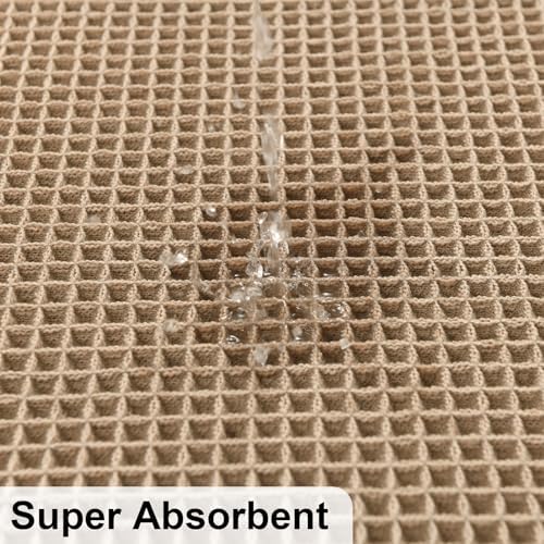 JIUZHEN Waffle Bath Mat Absorbent Bathroom Rugs Non Slip Waffle Rug Washable Boho Mats for Bathroom Quick Dry Farmhouse Bath Mats, Ultra Soft & Durable, 20" x 32", Brown