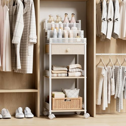 Plaviya Bathroom Storage and Organizer with Drawer, Makeup Cart 13in