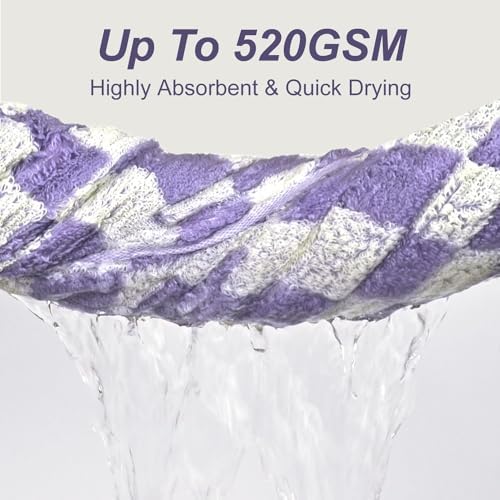 Shower Towels for Bathroom 27.5x55 Inches - Cute Checkered Towel Sets Lilac