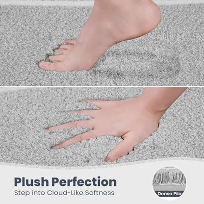 PURRUGS Bathroom Rug, Bath Mat, 24" x 36", Light Grey