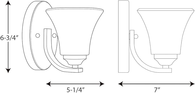 Progress Lighting P2008-20W Adorn Etched Glass Traditional Bath Vanity Light, 5.25 in x 7 in x 6.75 in, 1-Light, Antique Bronze
