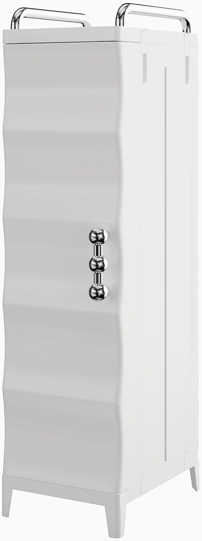 VECELO Narrow Storage Cabinet with Door, Slim Bathroom Storage Cabinet with Adjustable Shelves, for Small Spaces, Bathroom, Kitchen, Laundry, 28.7” H, White